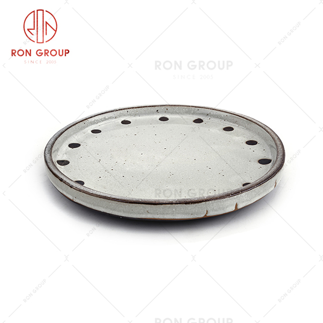 Special design retro style restaurant high quality tableware hotel dinner triangular circular plate