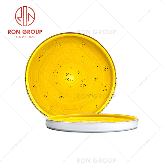 Chao zhou factory tableware e ceramic round dish ceramic pizza plate