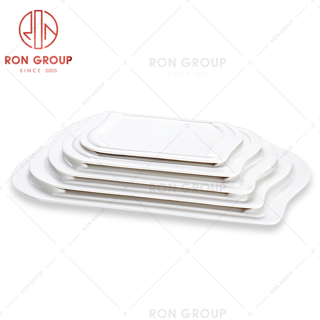 Pure white Amazon hot selling high-quality restaurant tableware anti scalding design plate set