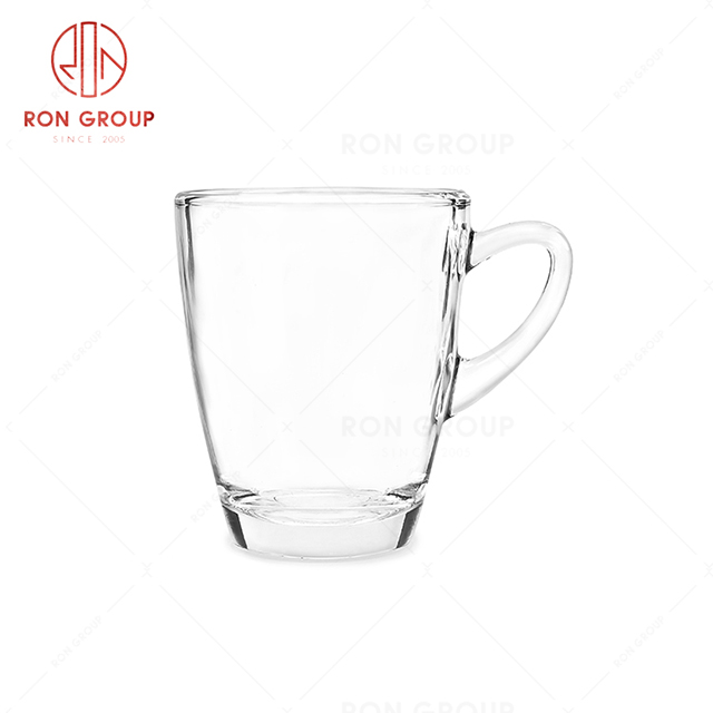 Customized restaurant logo drink ware hotel practical beer cup juice glass with handle