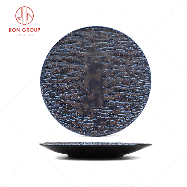 RN0660P00398  Hot Selling High Quality Exquisite Stone Pattern  Soup Plate