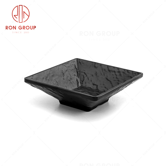 Restaurant kitchen tableware black hotel  useful square plate