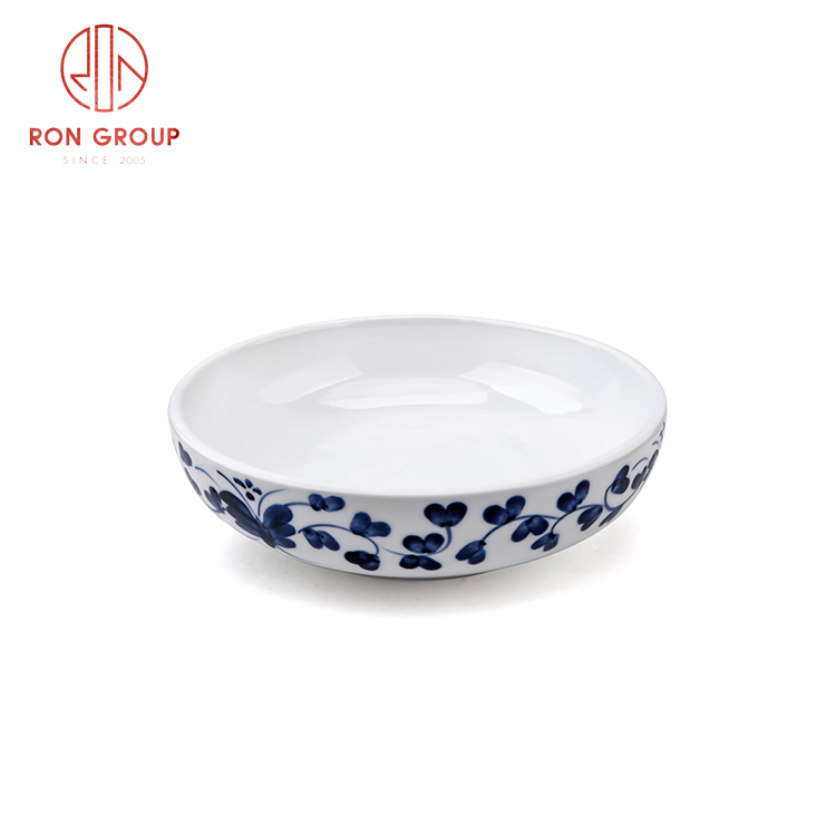 Hot sale European style ceramic dinnerware set restaurant hotel use ceramic soup round plate