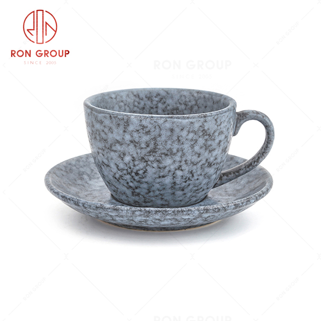Elegant style hotel afternoon tea cup set restaurant coffee flower tea ceramic cup with plate