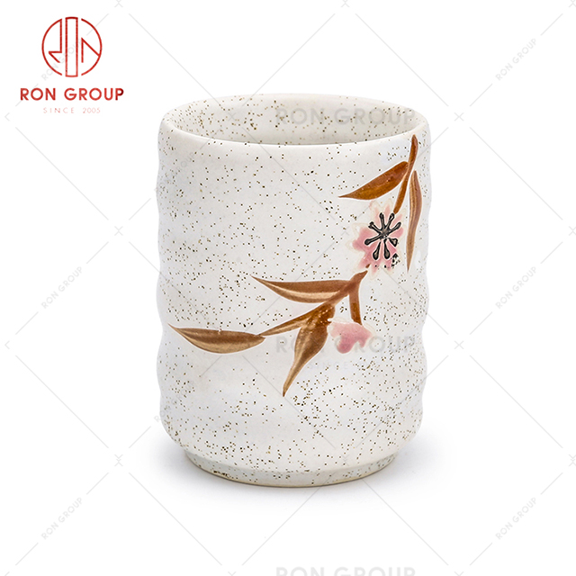 Environmental friendly materials hand-painted design elegant style restaurant thickened ceramic cup 