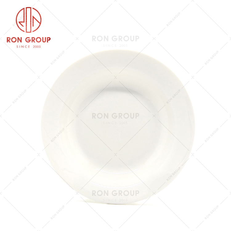 Heat resistant hotel tableware household restaurant ceramic dinnerware round soup plate
