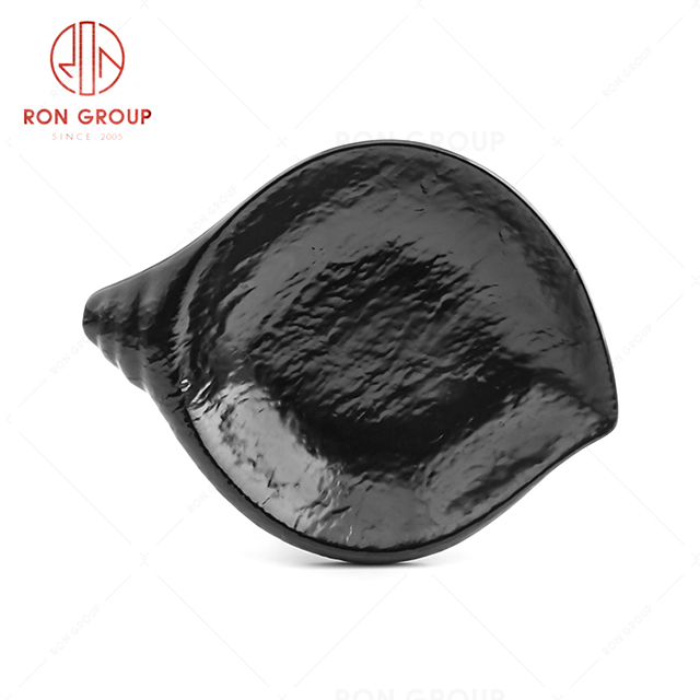 Corn-shaped restaurant creative tableware hotel activity gift black plate