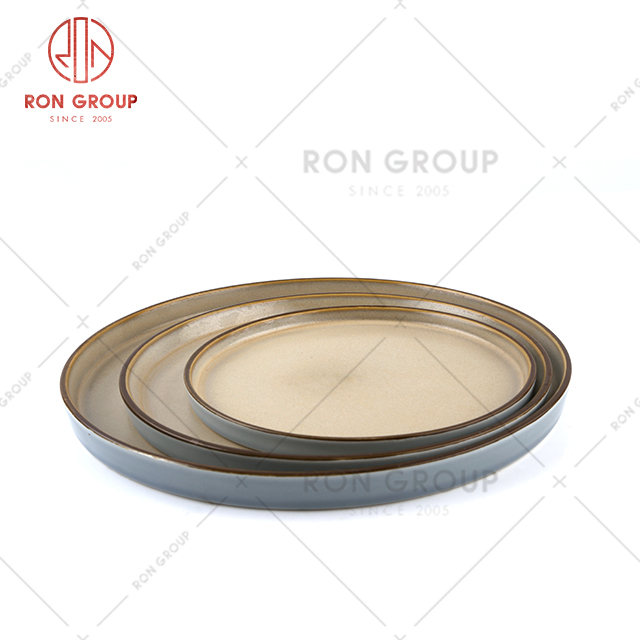  Wholesale ceramic round plate porcelain steak salad plate mordern restaurant dinnerware top quality