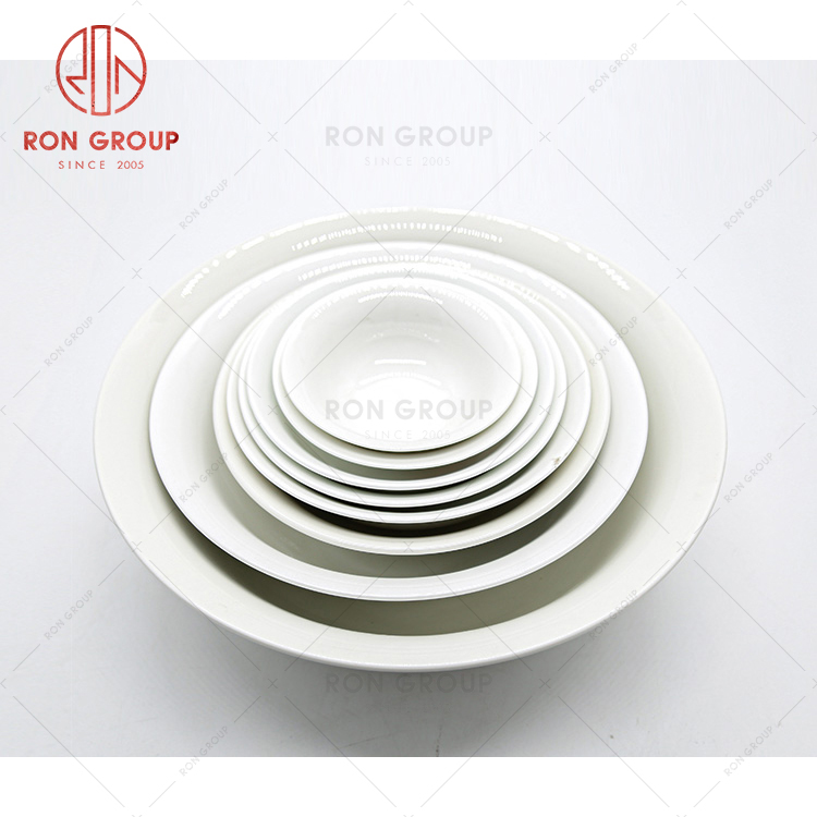 High quality restaurant tableware hotel multi specification repurchase rate high ceramic white bowl
