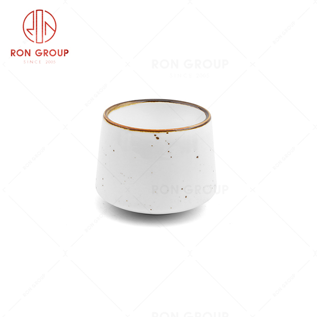 RonGroup New Color Cream White Chip Proof Porcelain  Collection - Ceramic Drinkware Tea Cup 