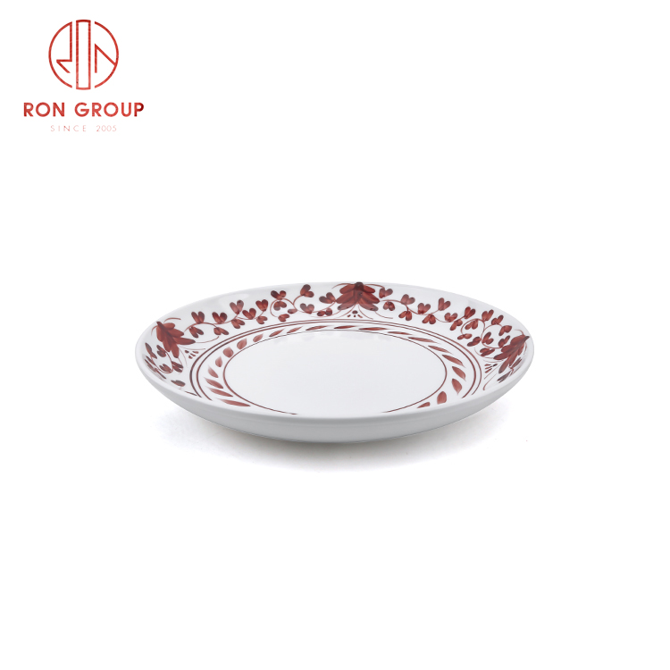 High quality European style ceramic dinnerware set restaurant hotel use ceramic deep round plate