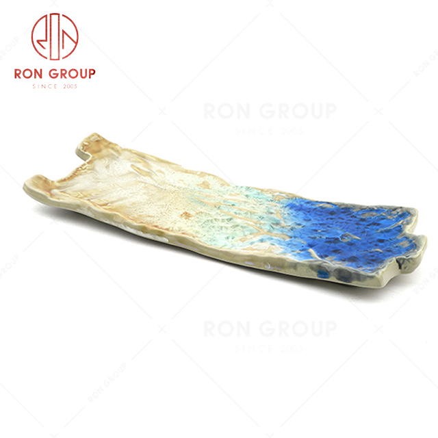 RN0660P00867 Wholesale High Quality Exquisite Ceramic Abnormal Rectangular Plate