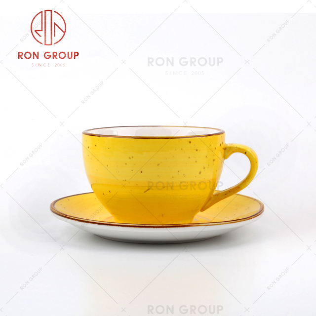 Handmade pottery dinnerware restaurant cafe serving espresso ceramic coffee cup porcelian mugs