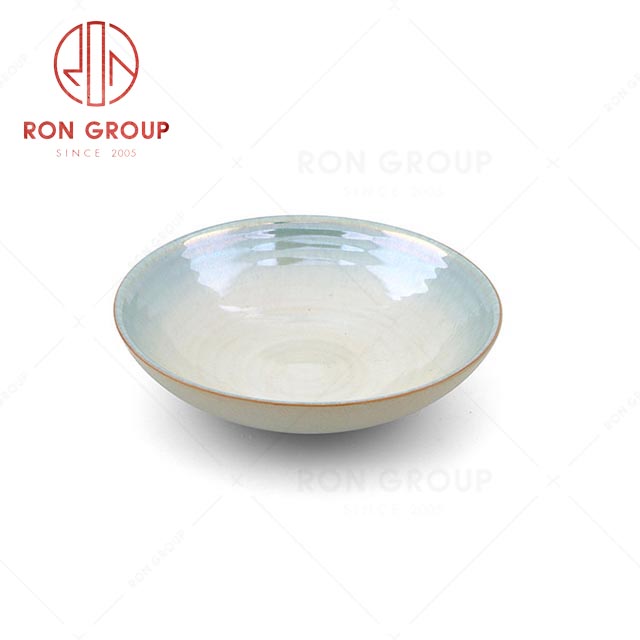 RN0041P01354  Hot Selling High Quality Simple and Elegant Blue Ceramic Soup Plate