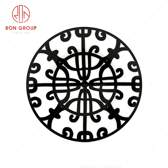 Black and white  modern simple prining  bone china tableware