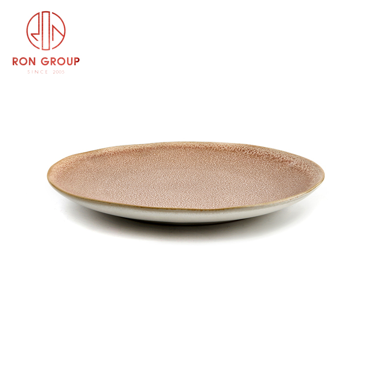Wholesale Asian style ceramic dinnerware set restaurant hotel supplies ceramic lotus leaf plate
