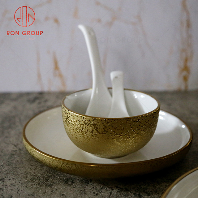 Manufacturer European Ceramic electroplating Phnom Penh matte white bowl