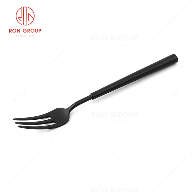 RN0178E00144 Hot Sale High Quality Exquisite Black Stainless Steel Barton Series-- Three-toothed Fruit Fork