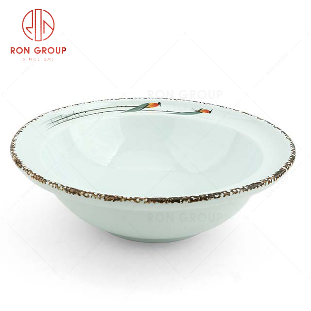 RonGroup Hand Drawing Magple Sophisticated  Design Tableware  Collection - Ceramic Dinnerware  Japanese Thick Lip Bowl