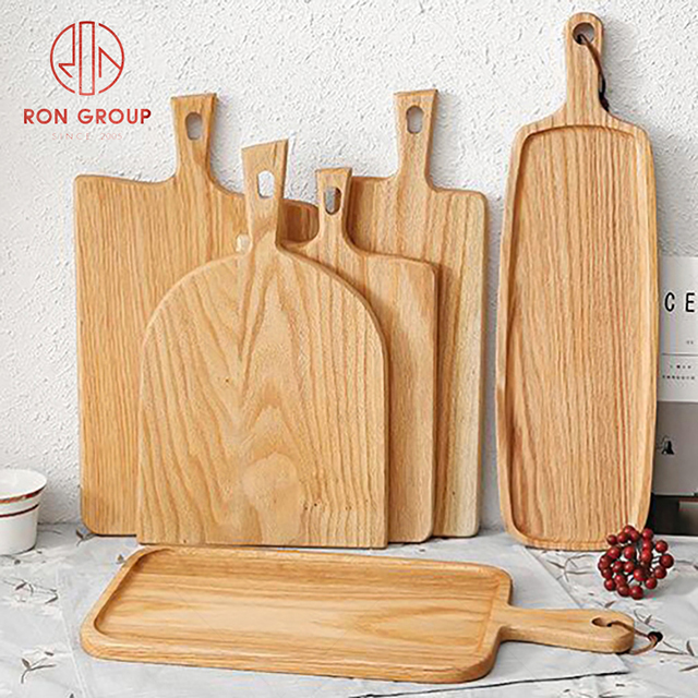 Restaurant steak wooden tableware Hotel pizza tray Manufacturer direct selling oak plate creative wooden plate