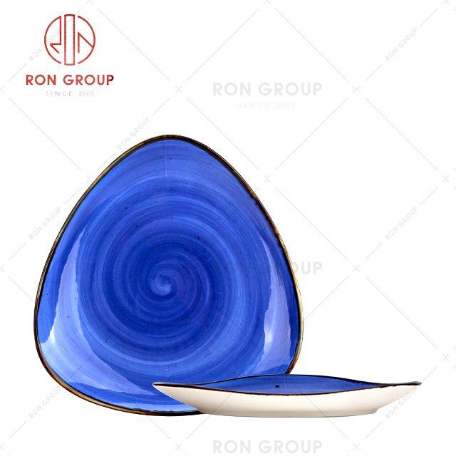 ocean blue classic wholesale restaurant tableware dinnerware ceramic plate