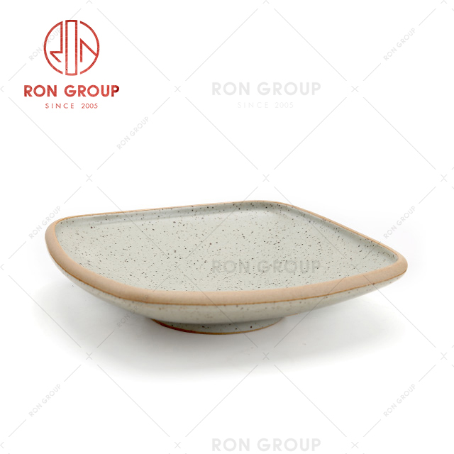 factory outlet restaurant square custom color printed ceramic set plate