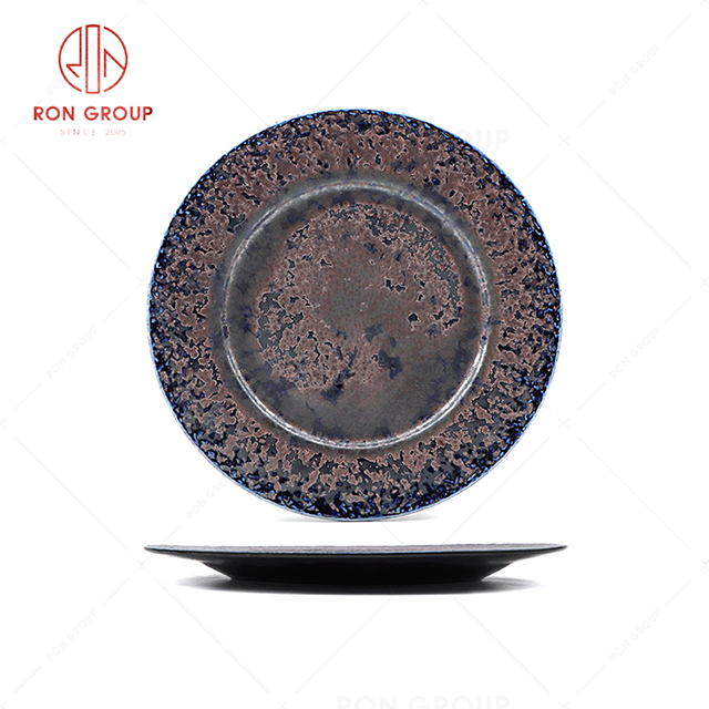 RN0660P00369  Wholesale High Quality  Exquisite Ceramic Stone Patterned Round Plate