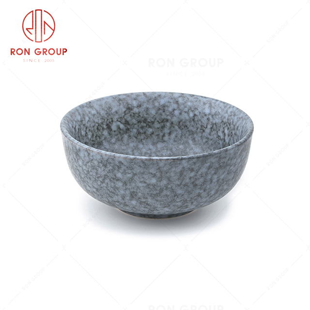Green environmental protection materials restaurant tableware matte blue rice noodles soup bowl