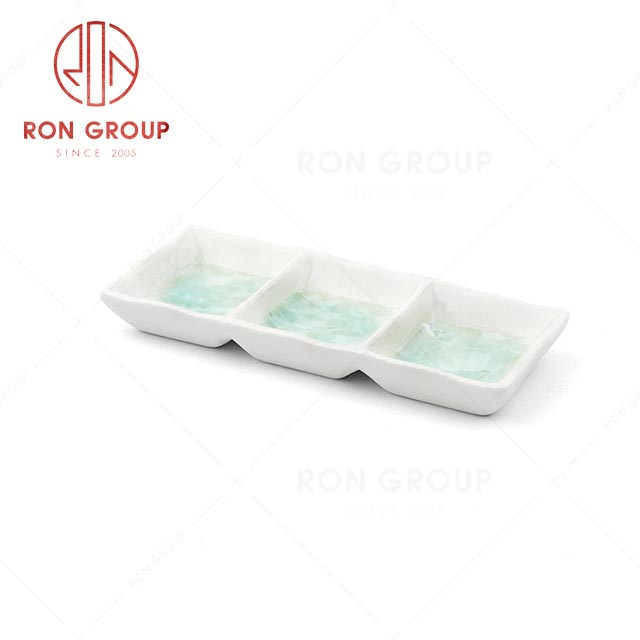 RN0660P00523 Hot Sale Unique Design Exquisite  Ceramic Three Grids Dish