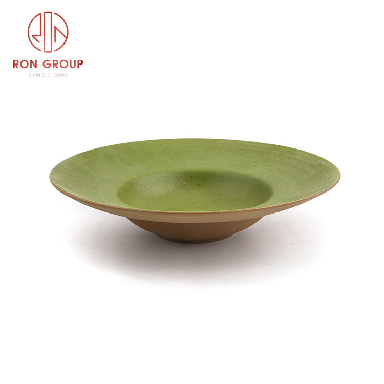 Asian style ceramic dinnerware set restaurant hotel supplies ceramic water wave hat shape plate