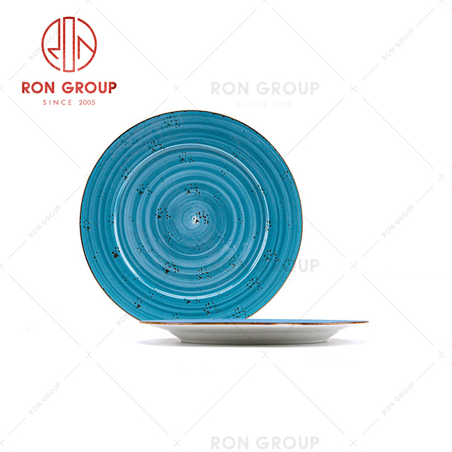 Wholesale Restaurant Chip Proof Wedding Dinner Plates Porcelain Ceramic Fat Round Plate