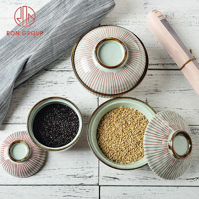 Japanese ceramic bowl simple tableware ramen bowl soup bowl household instant noodles bowl tureen  high temperature ceramic tableware 