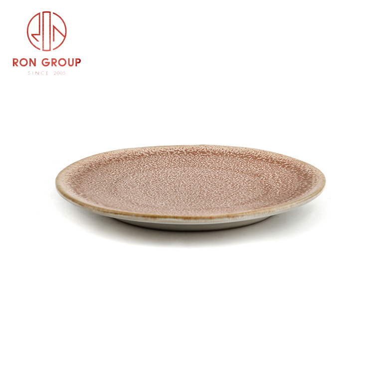 Wholesale manufacturer Asian style ceramic dinnerware set restaurant use water wave abnormal round plate