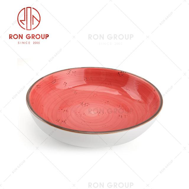 Customized Modern Living Porcelain Soup Plate Restaurant Bowl