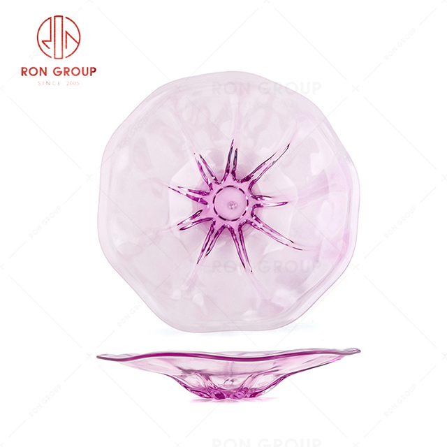 RN0011M02563 Hot Selling Unique Design Flower Shape PC Fruit Plate