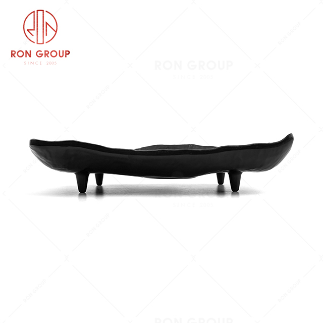 Trendy modern restaurant tableware double lattices rectangular plate