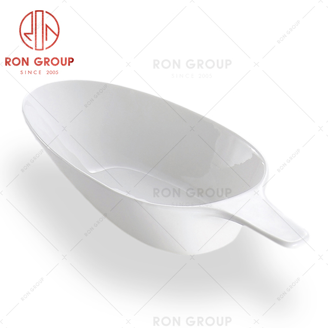 Northern European style hotel tableware minimalist restaurant dinner bowl with handle soup plate