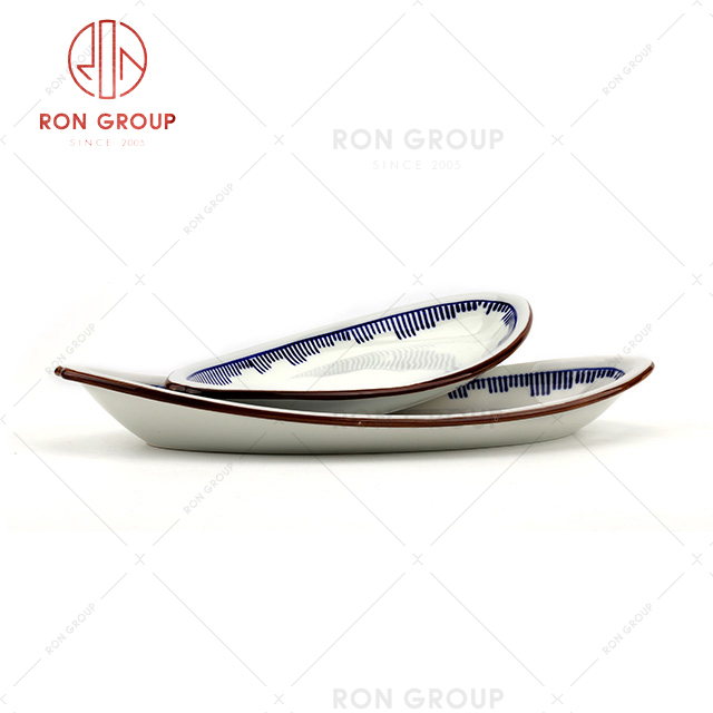 Promotion restaurant tableware high quality hotel creative semicircular dish