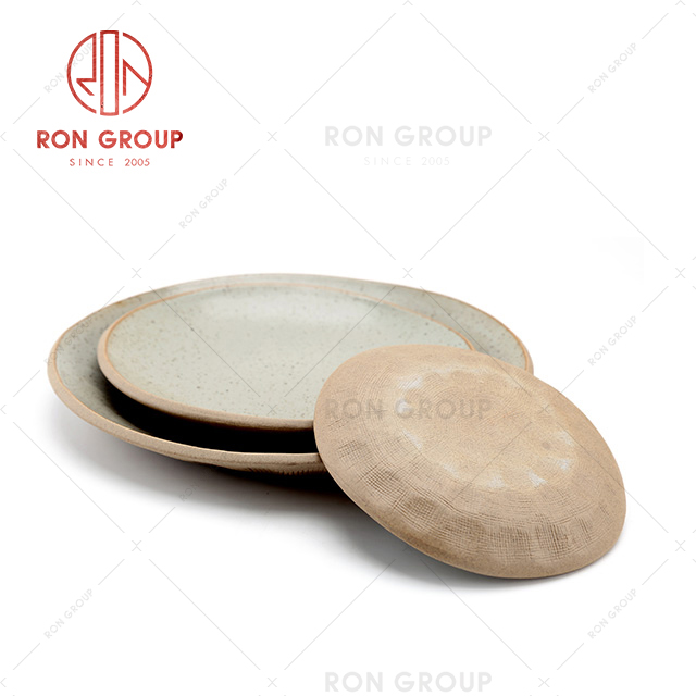 Hot selling Korea style ceramic plate yellow high quality square fast food plates