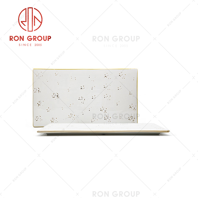 2020 Hot selling porcelain restaurant wholesale rectangular plate 