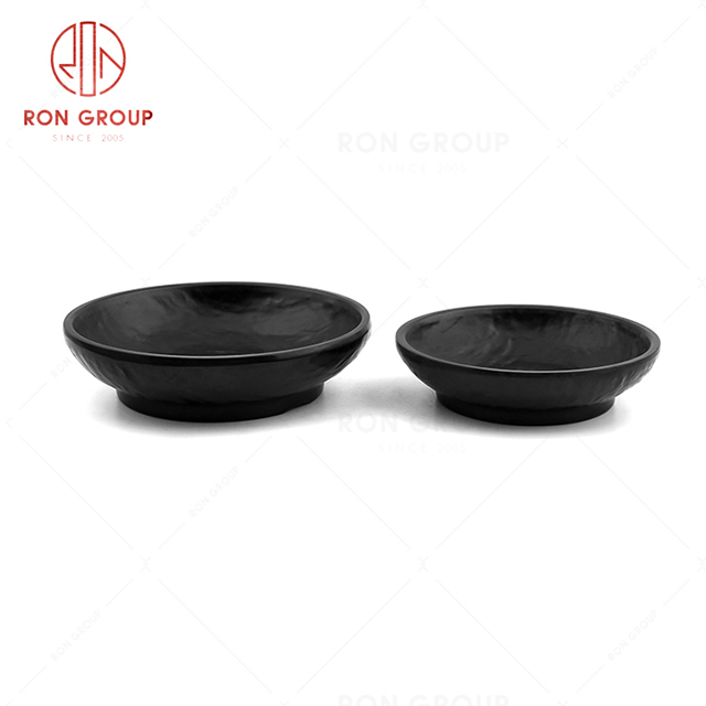 Wholesale supply  restaurant tableware large medium melamine black round bowl