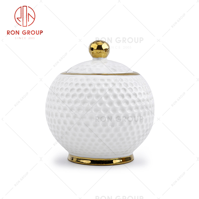 Lovely style trendy design hotel tableware restaurant spherical sugar pot