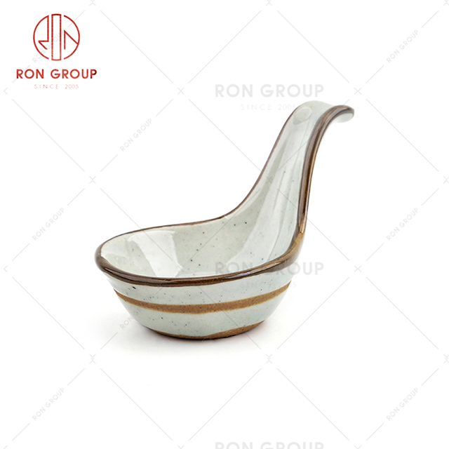 Factory price ceramic restaurant tableware wholesale hotel soup rice caviar spoon