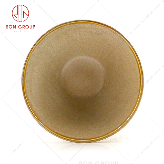 Popular special shape restaurant tableware hotel dinnerware high soup noddle bowl