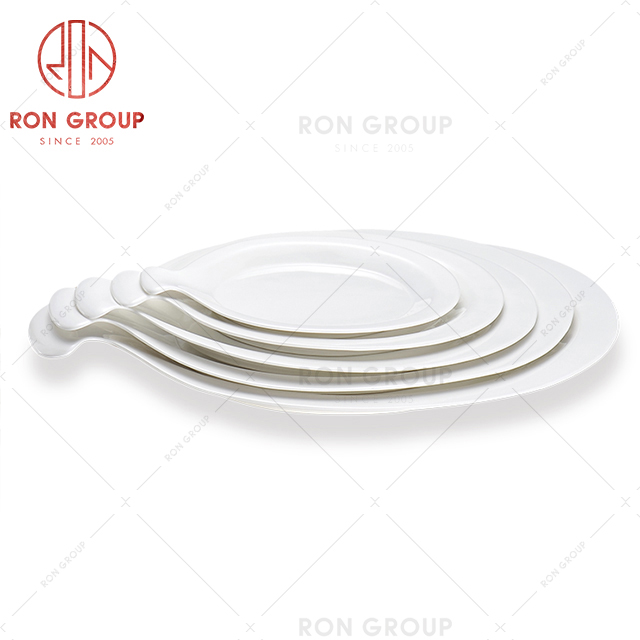 Anti scalding design high-grade hotel tableware restaurant soup fried vegetables dessert plate with handle
