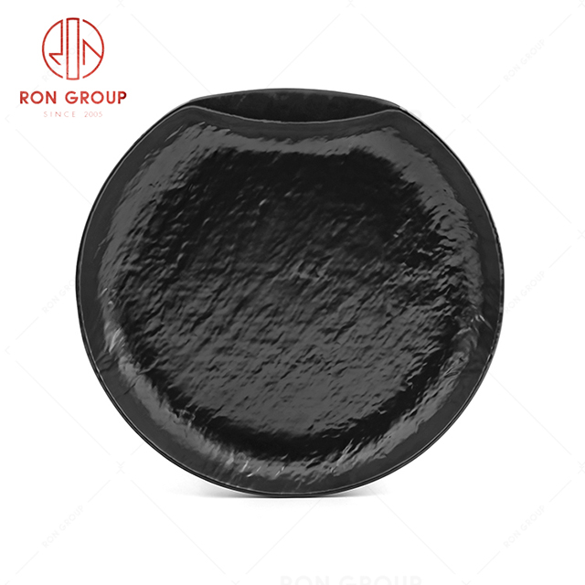 Convenient design style restaurant tableware with partition irregular round plate