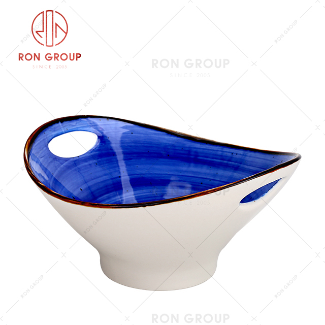 French Collection Hand-Color Blue Plate 1047