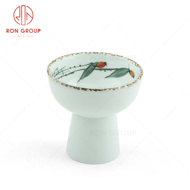 RonGroup Hand Drawing Magple Sophisticated  Design Tableware  Collection - Ceramic Dinnerware Tall Pudding Cup 