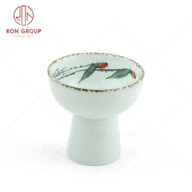 RonGroup Hand Drawing Magple Sophisticated  Design Tableware  Collection - Ceramic Dinnerware Tall Pudding Cup 