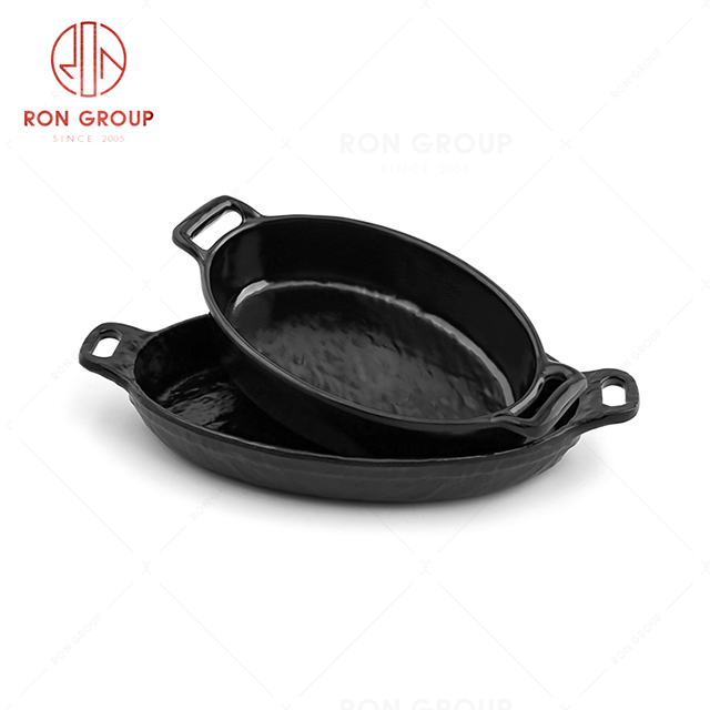 Make the food look more delicious restaurant tableware Korean cuisine oval bowl with handles